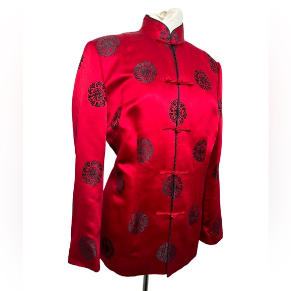 Red Satin Kimono Jacket - Picture 2 of 5